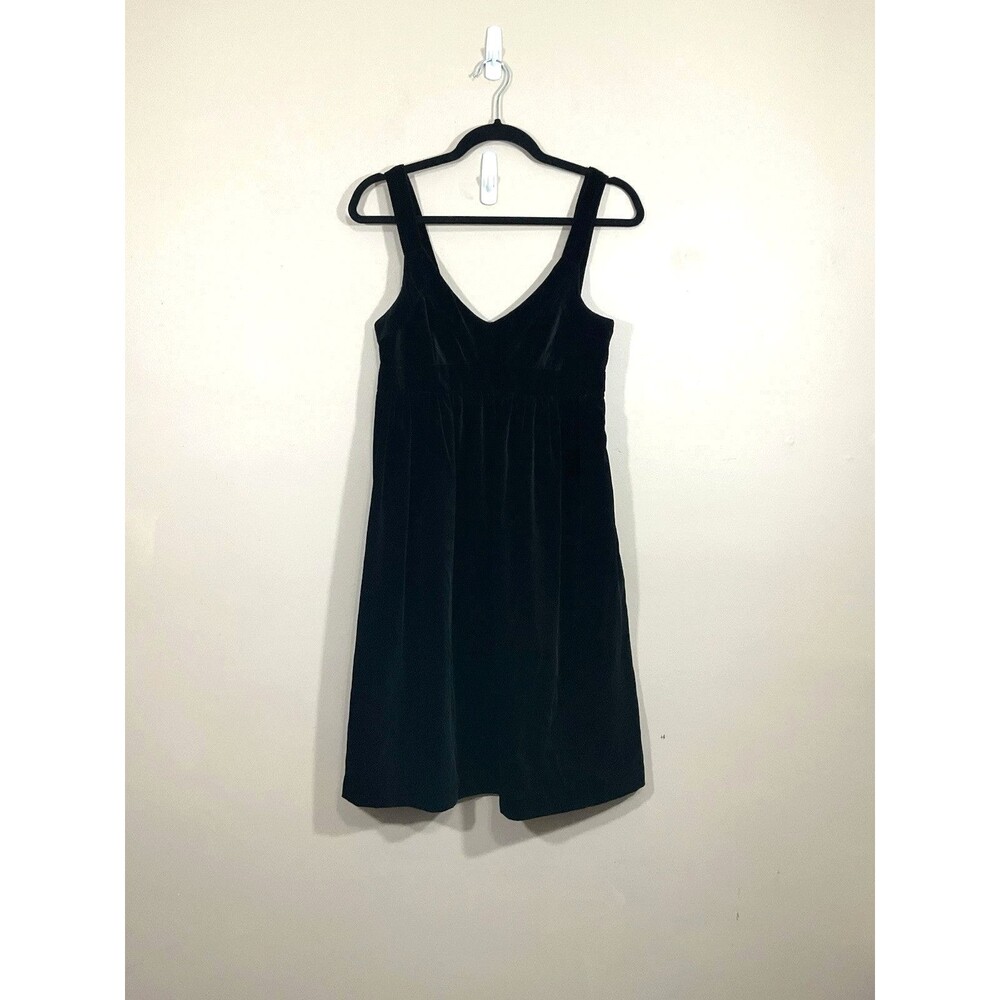 Lands End Womens Velvet Babydoll Dress 6 Black Goth Grunge Witch Party Halloween